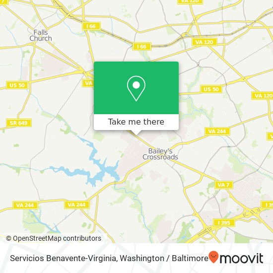 Servicios Benavente-Virginia map