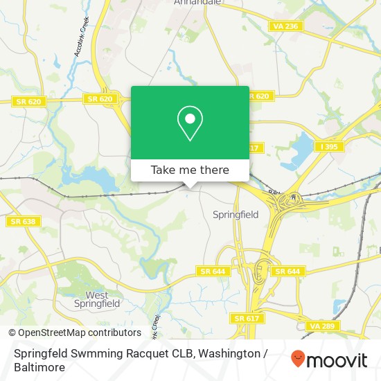 Springfeld Swmming Racquet CLB map