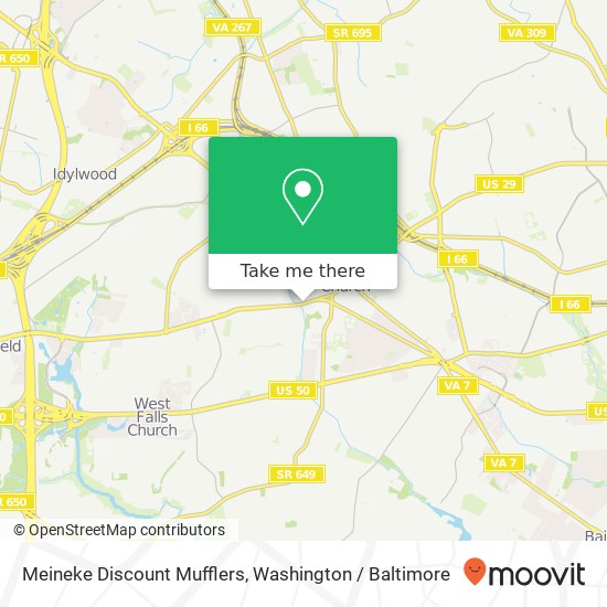 Mapa de Meineke Discount Mufflers