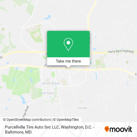 Mapa de Purcellville Tire Auto Svc LLC