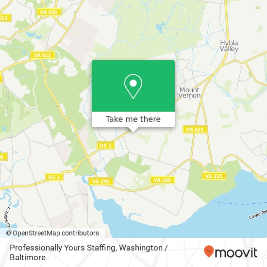 Professionally Yours Staffing map