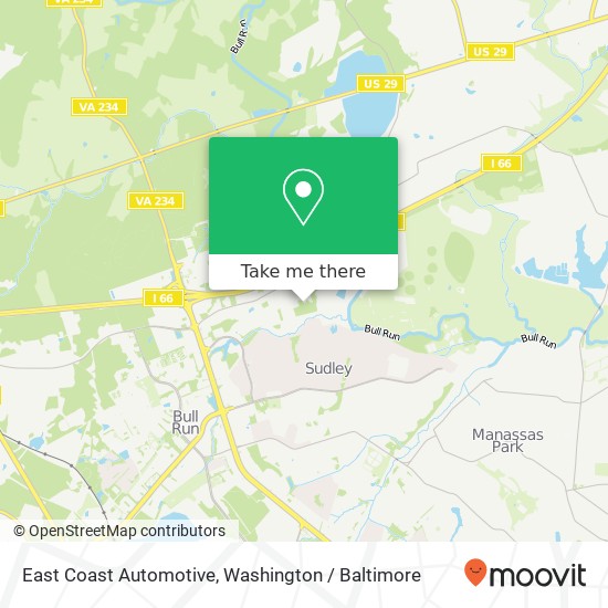 East Coast Automotive map