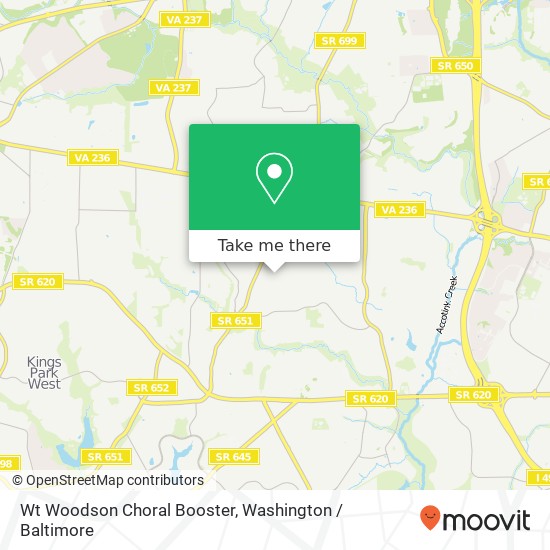 Mapa de Wt Woodson Choral Booster