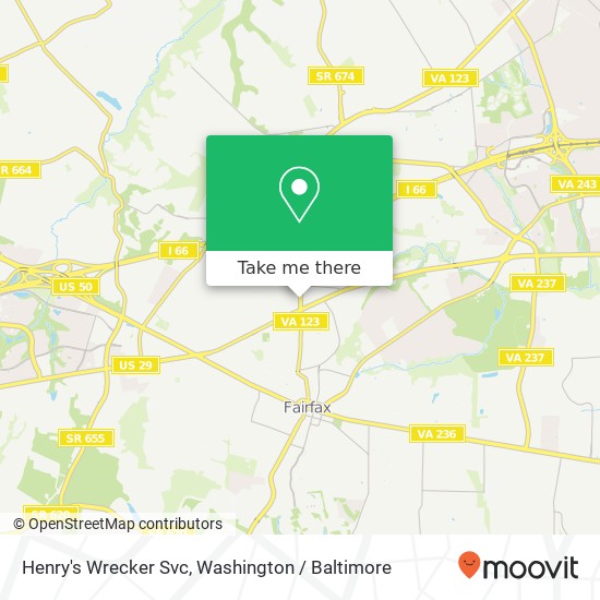 Henry's Wrecker Svc map