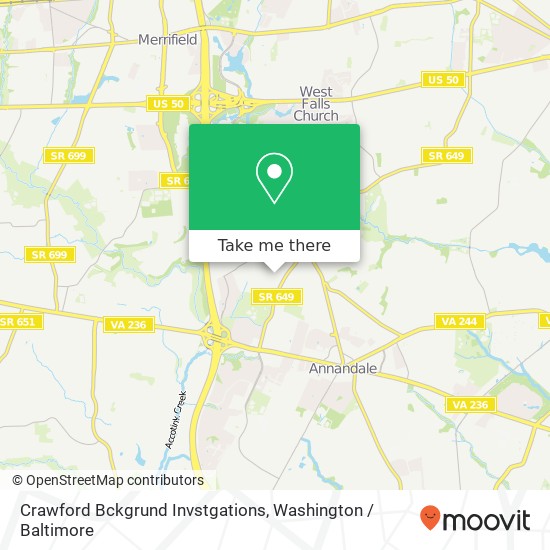 Crawford Bckgrund Invstgations map
