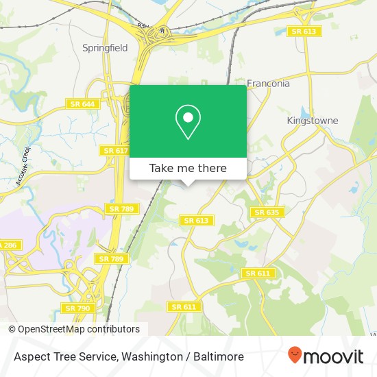 Aspect Tree Service map