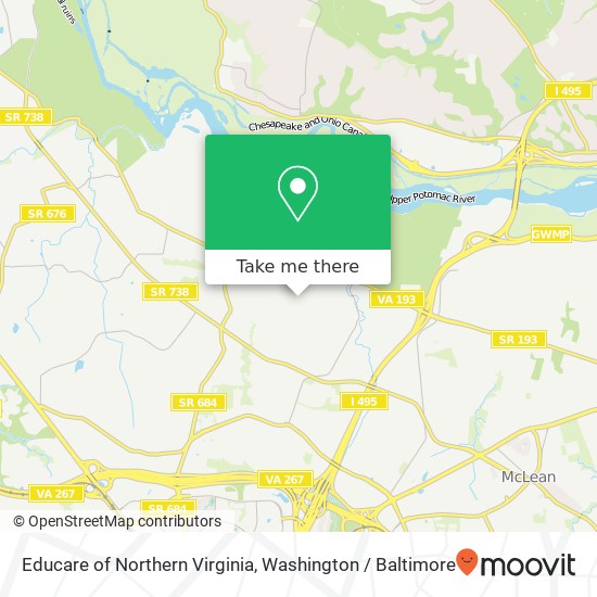 Educare of Northern Virginia map