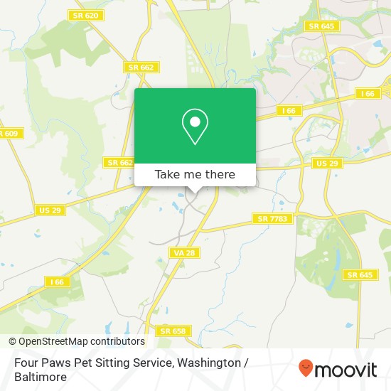 Four Paws Pet Sitting Service map