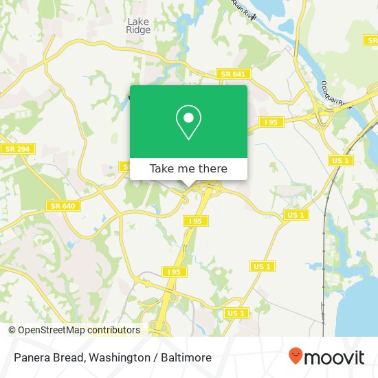 Panera Bread map