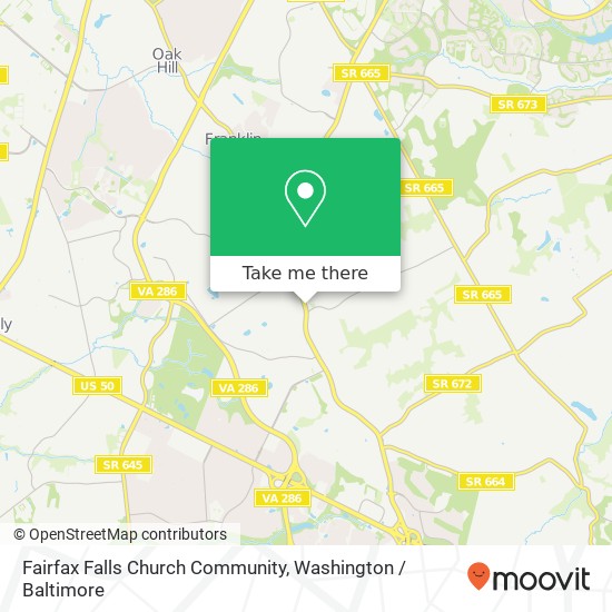 Fairfax Falls Church Community map