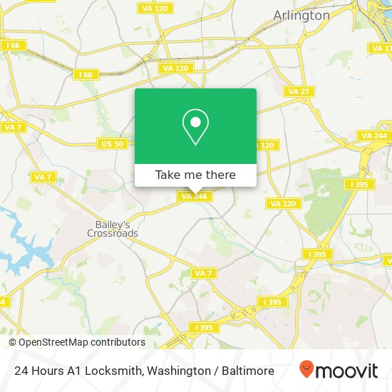 24 Hours A1 Locksmith map