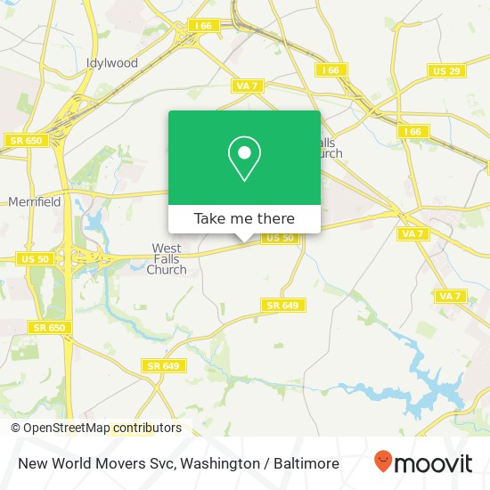 New World Movers Svc map