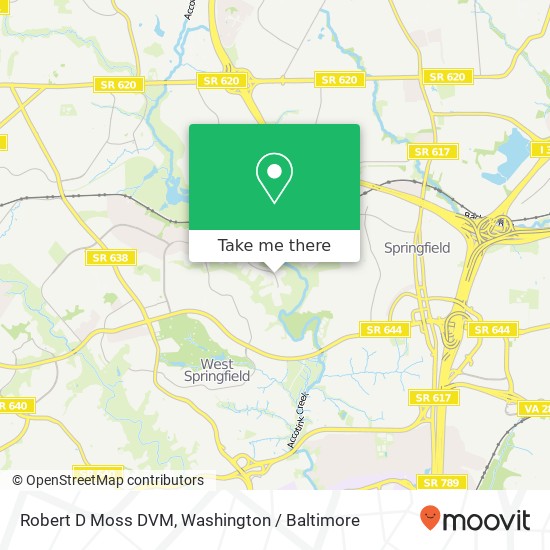 Robert D Moss DVM map