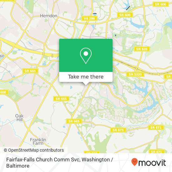 Fairfax-Falls Church Comm Svc map