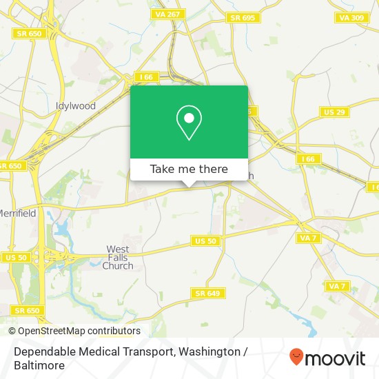 Dependable Medical Transport map