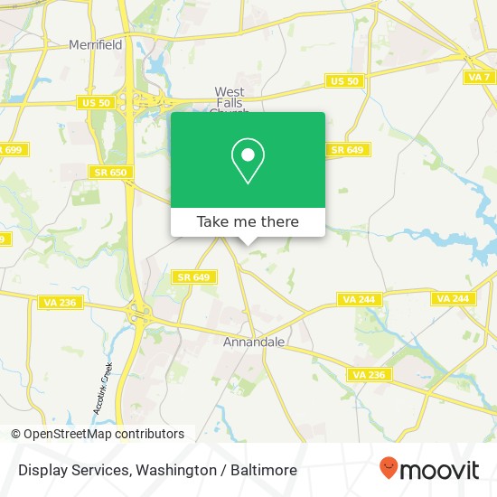 Display Services map