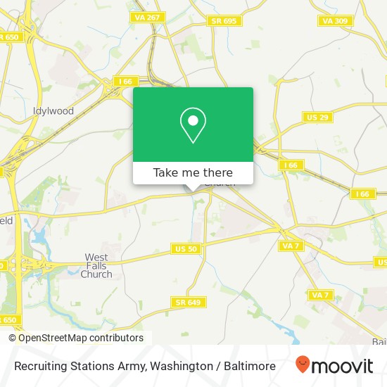 Mapa de Recruiting Stations Army