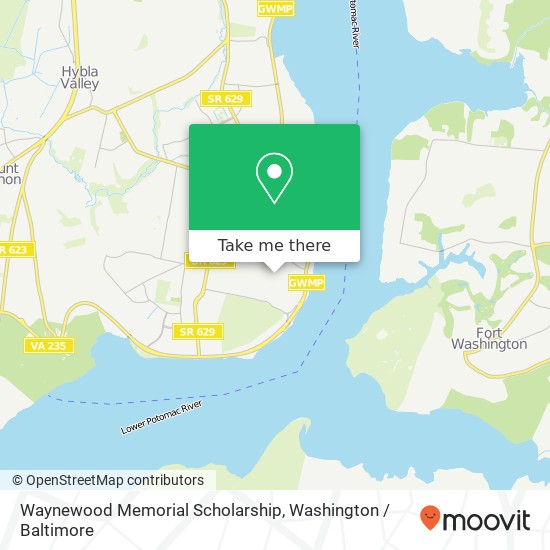 Waynewood Memorial Scholarship map