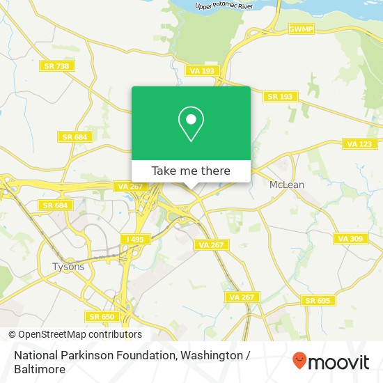 Mapa de National Parkinson Foundation