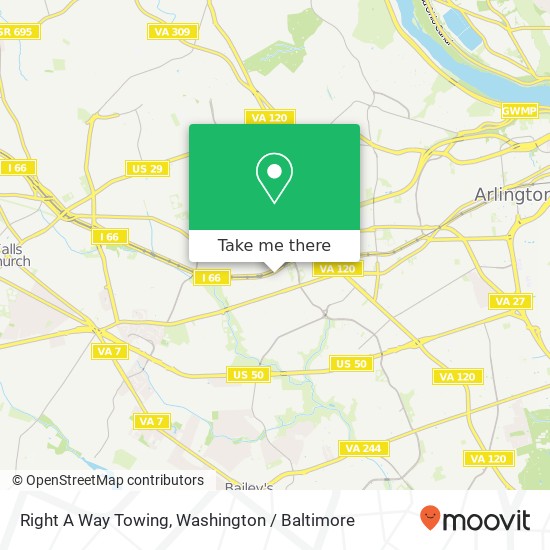 Right A Way Towing map
