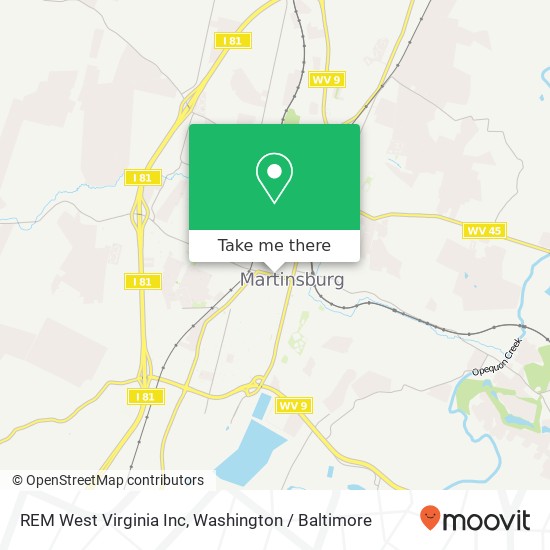 REM West Virginia Inc map