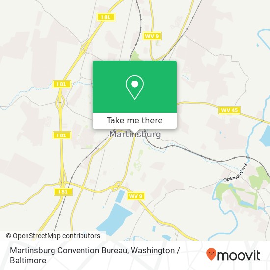 Mapa de Martinsburg Convention Bureau