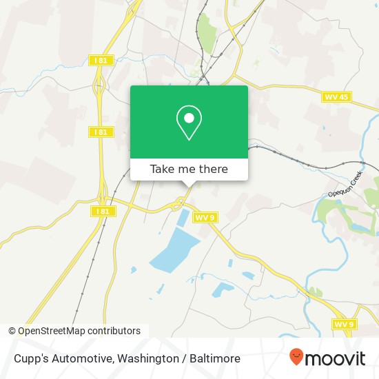 Cupp's Automotive map