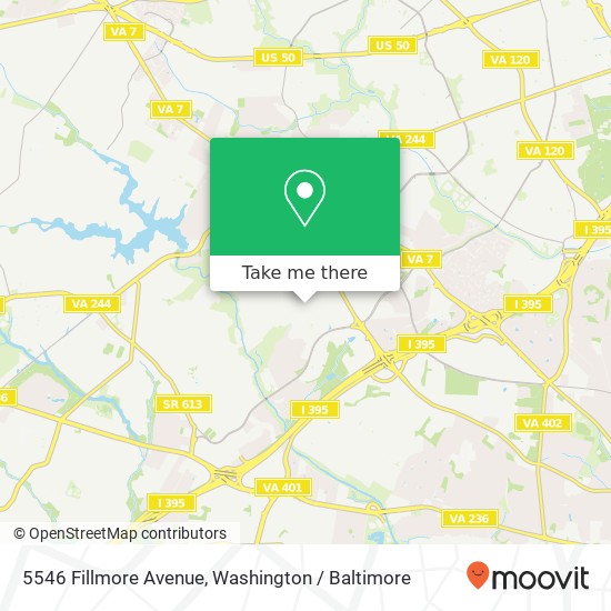 Mapa de 5546 Fillmore Avenue, 5546 Fillmore Ave, Alexandria, VA 22311, USA