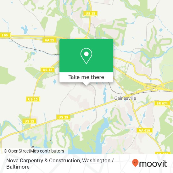 Mapa de Nova Carpentry & Construction, 7205 Forkland Way