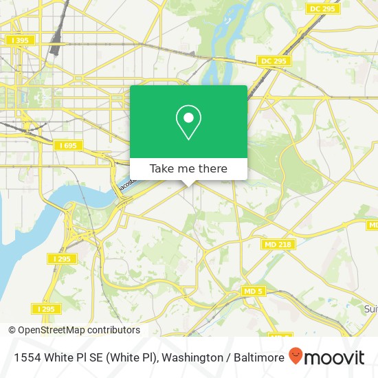 Mapa de 1554 White Pl SE (White Pl), Washington, DC 20020