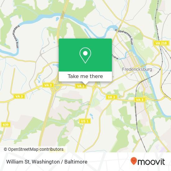 Mapa de William St, Fredericksburg, VA 22401