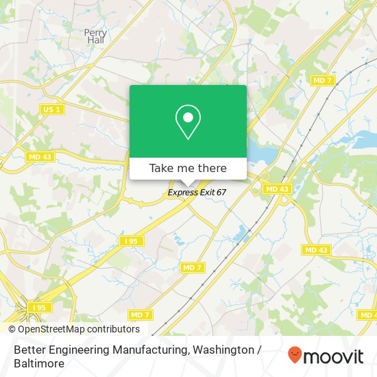 Mapa de Better Engineering Manufacturing, 8361 Town Center Ct