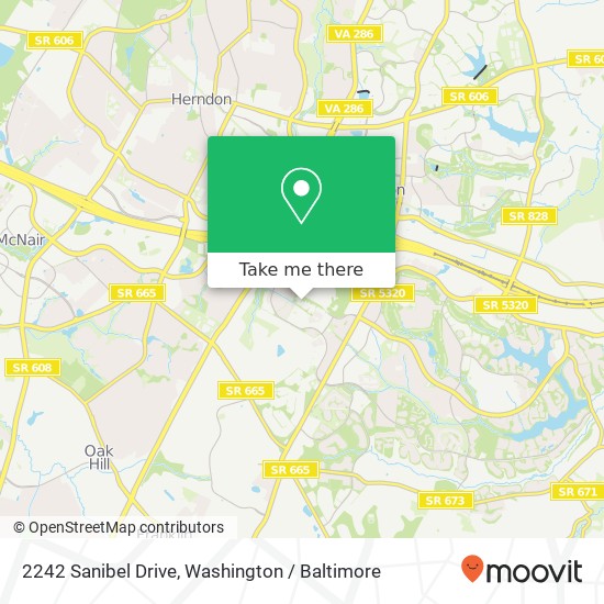 Mapa de 2242 Sanibel Drive, 2242 Sanibel Dr, Reston, VA 20191, USA