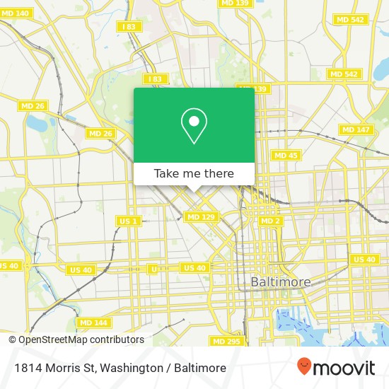 Mapa de 1814 Morris St, Baltimore, MD 21217