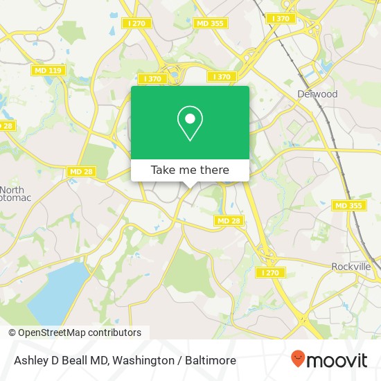 Ashley D Beall MD, 14955 Shady Grove Rd map