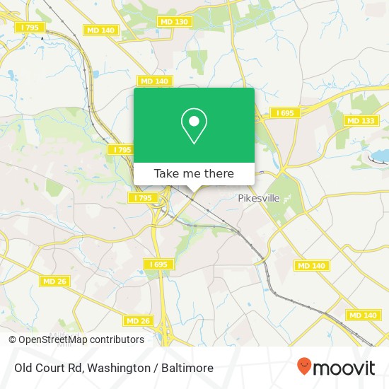 Mapa de Old Court Rd, Pikesville, MD 21208