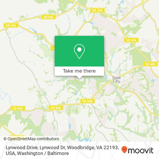 Mapa de Lynwood Drive, Lynwood Dr, Woodbridge, VA 22193, USA