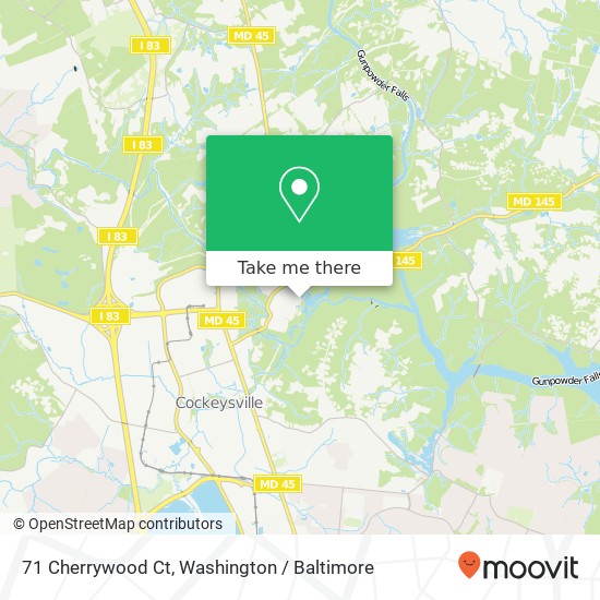 Mapa de 71 Cherrywood Ct, Cockeysville, MD 21030