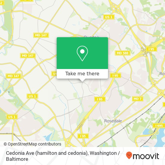 Cedonia Ave (hamilton and cedonia), Baltimore, MD 21206 map