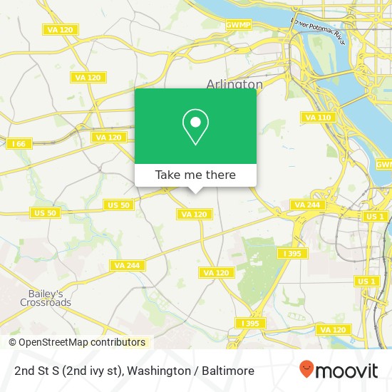 Mapa de 2nd St S (2nd ivy st), Arlington, VA 22204