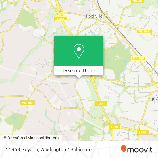 Mapa de 11958 Goya Dr, Potomac, MD 20854