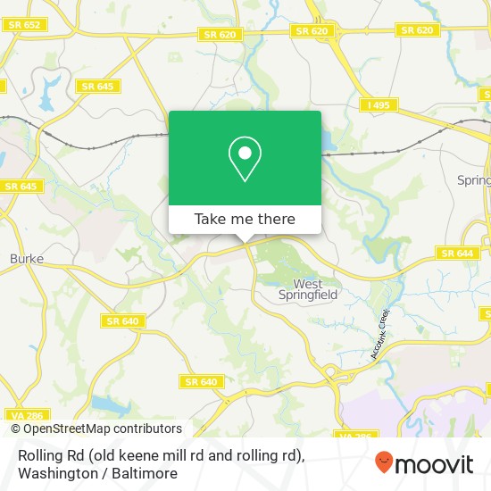 Rolling Rd (old keene mill rd and rolling rd), Springfield, VA 22152 map