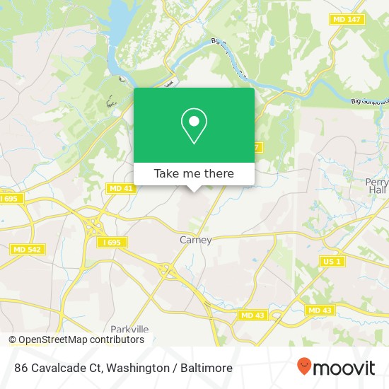 Mapa de 86 Cavalcade Ct, Parkville, MD 21234