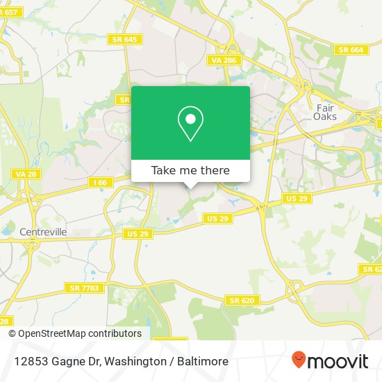 Mapa de 12853 Gagne Dr, Fairfax, VA 22030