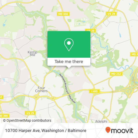 Mapa de 10700 Harper Ave, Silver Spring, MD 20901