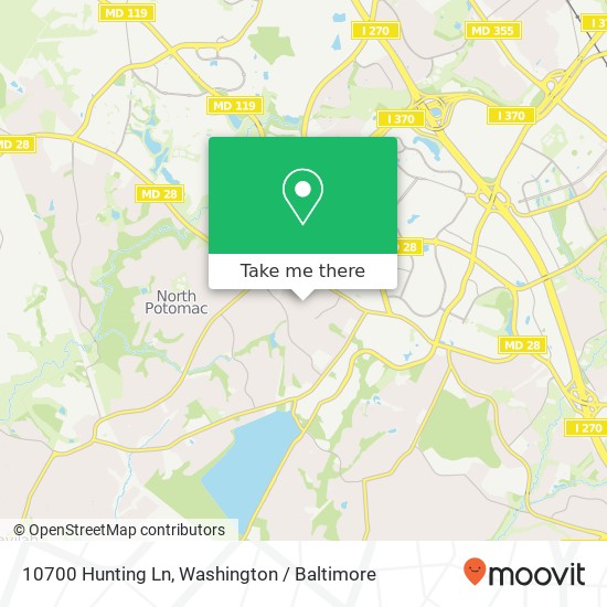 Mapa de 10700 Hunting Ln, Rockville, MD 20850