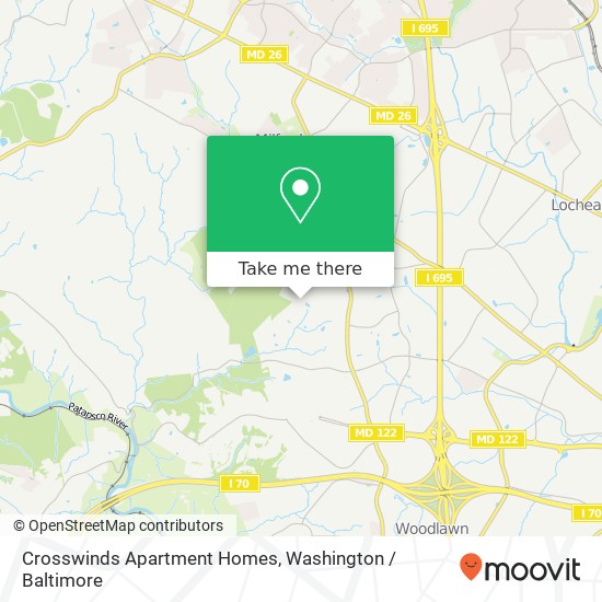 Crosswinds Apartment Homes, 2531 Sarrington Cir map