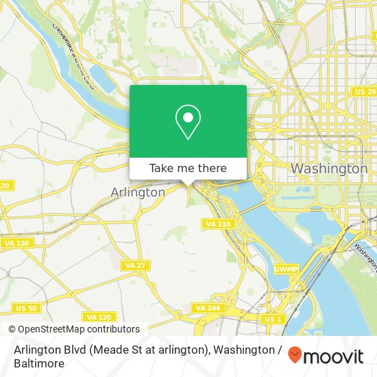 Mapa de Arlington Blvd (Meade St at arlington), Arlington, VA 22209