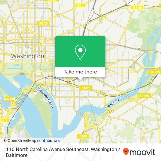 110 North Carolina Avenue Southeast, 110 North Carolina Ave SE, Washington, DC 20003, USA map