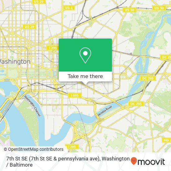 7th St SE (7th St SE & pennsylvania ave), Washington, DC 20003 map